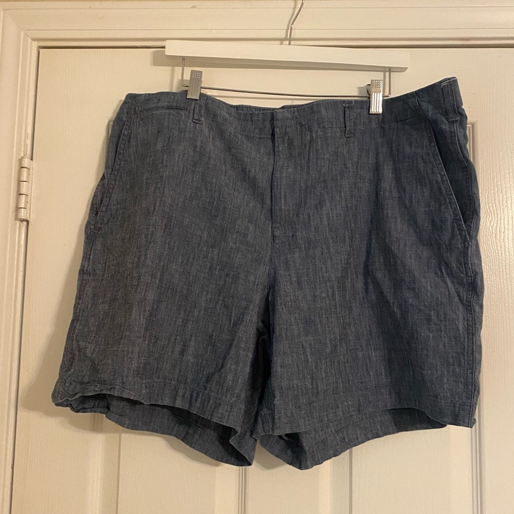 Lands End. Women’s Classic Cotton Shorts. 22W. Blue. Pockets.